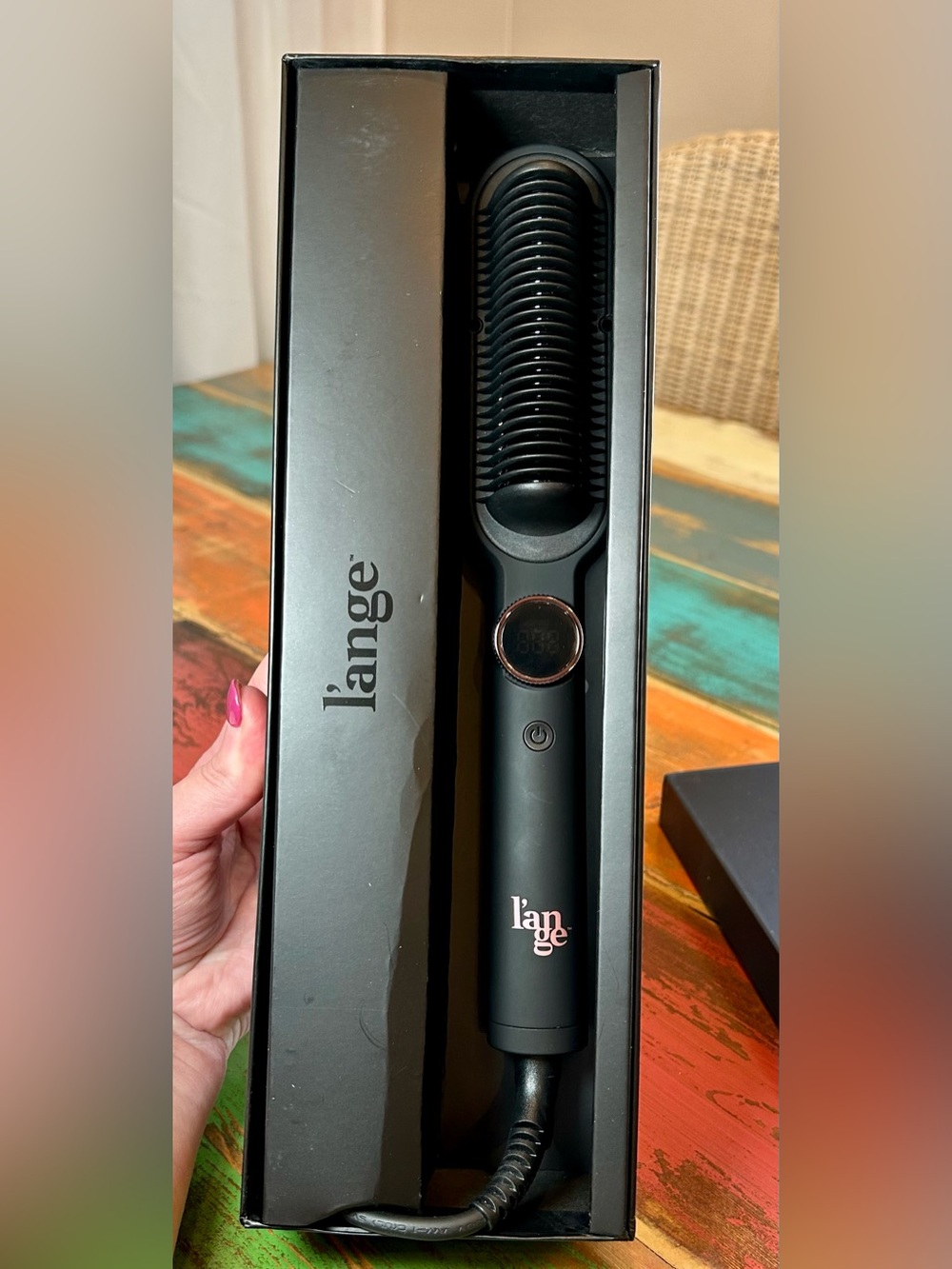 L’ange Smooth-It 2-in-1 Digital Straightening Hot Comb Hair Brush NIB - Picture 2 of 5